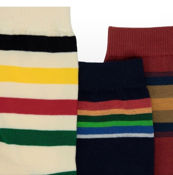 Pendleton Large Kids Striped 3 Pair Crew Socks National Park Collection - Picture 2 of 10